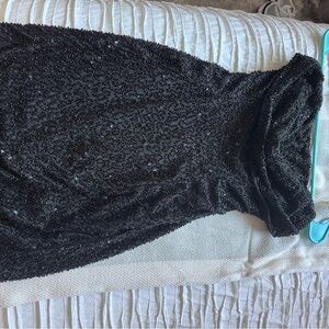 Oh Polly Black Sequin Mini Dress